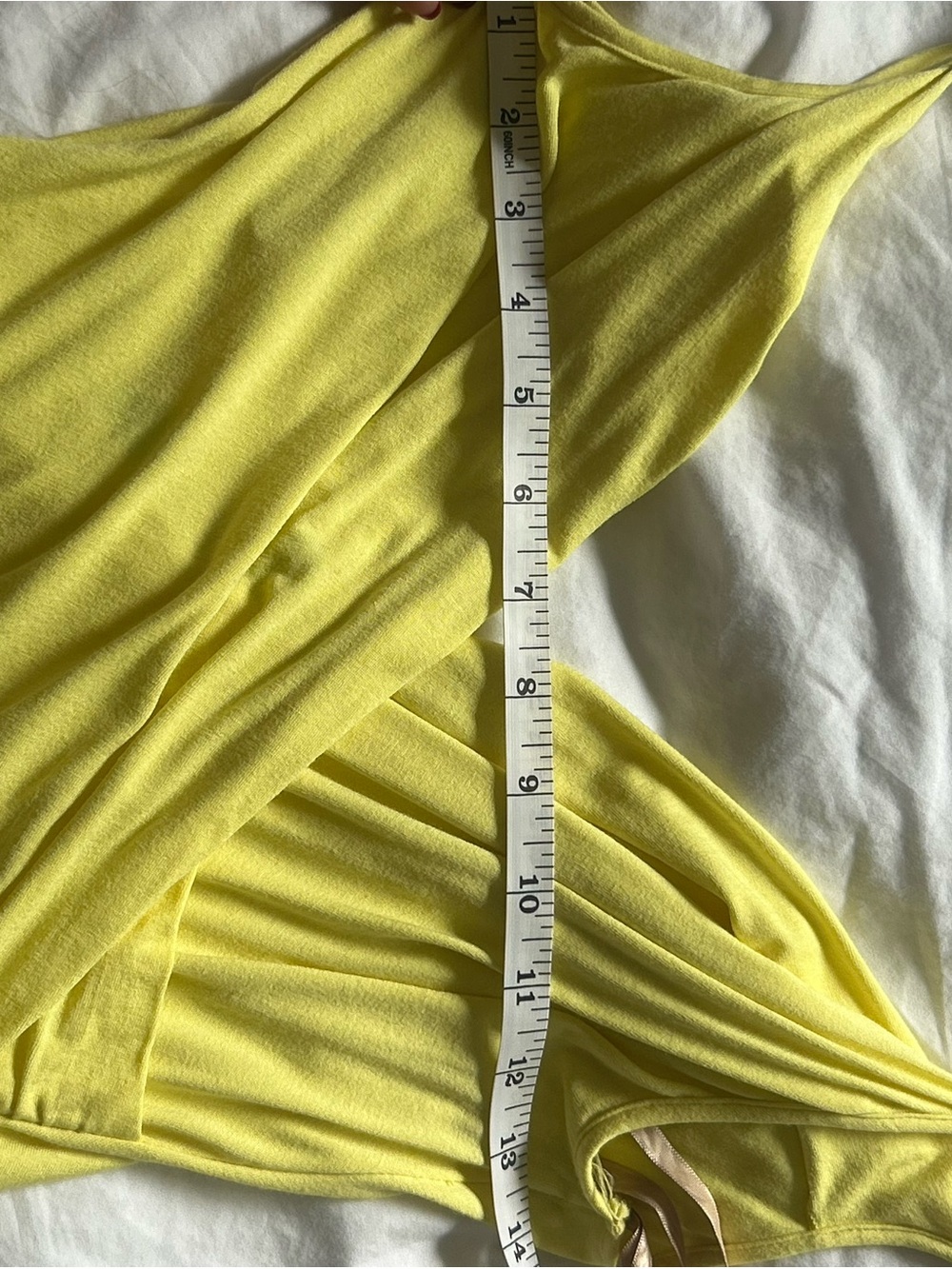 BCBGMaxAzria Lemon-Yellow Wrap Midi Dress - Picture 6 of 6